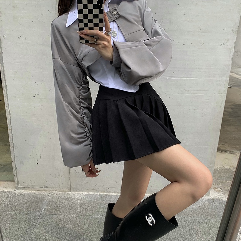 Chân váy dáng chữ A lưng cao xếp ly 3 màu thời trang cho nữ | BigBuy360 - bigbuy360.vn