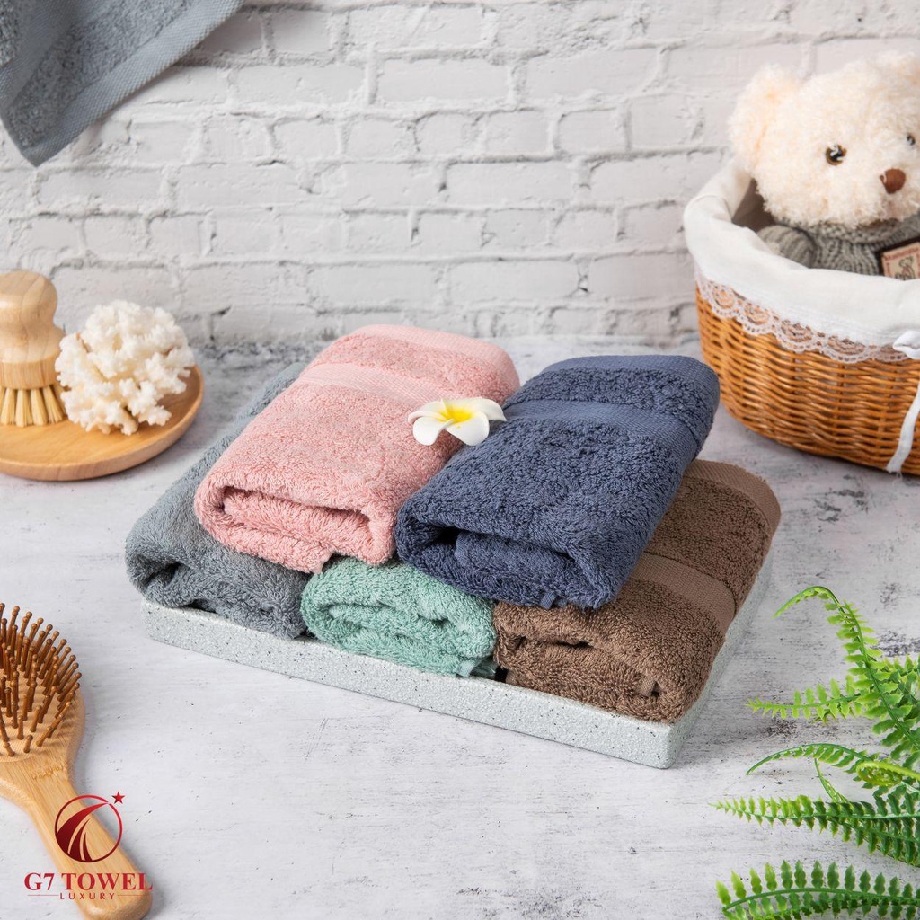 Khăn mặt cotton cao cấp G7 TOWEL-MOTTA FT03, 30x50cm, 100% sợi cotton nhập khẩu mềm mại, kháng khuẩn, thấm hút nước tốt