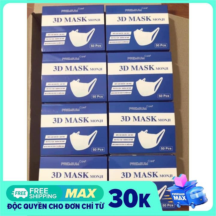 ⚡️Khẩu Trang 3D MASK Monji Chính Hãng Thời Trang⚡️Hộp 50 chiếc | BigBuy360 - bigbuy360.vn