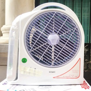 Quạt Sạc Kiêm Đèn Sạc Kentom KT9100 2 Bình