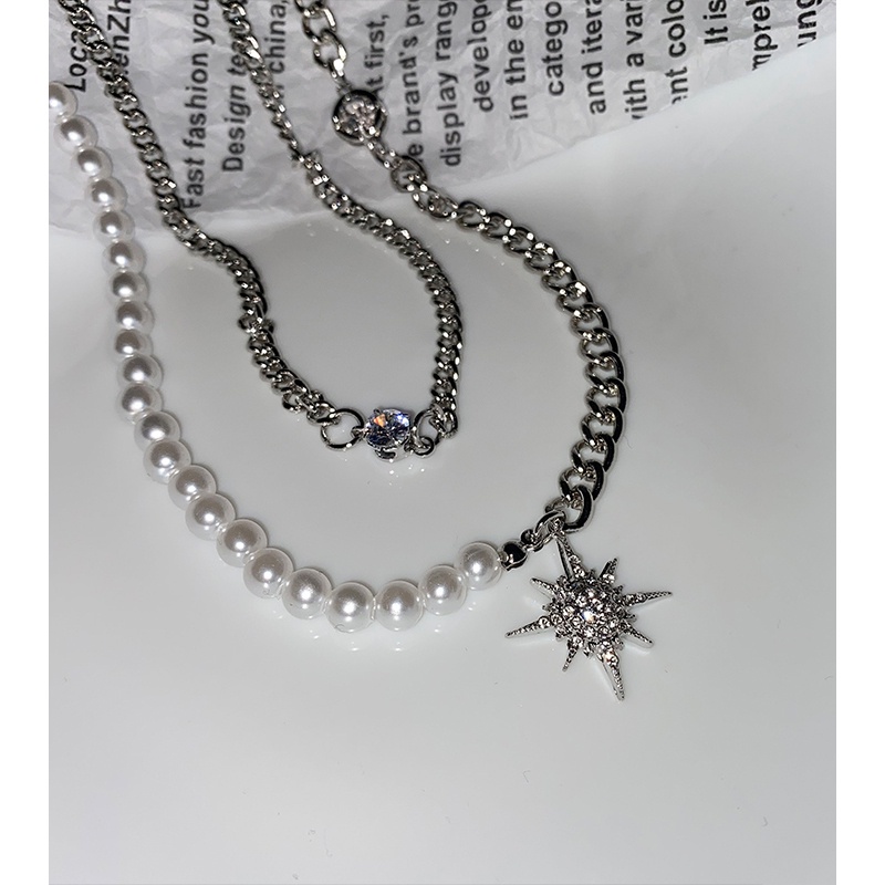 Vòng cổ Đính Ngọc Trai Và Ngôi Sao Phong Cách Harajuku Sang Trọng