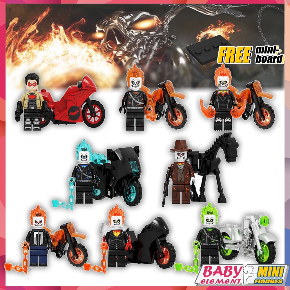 8 Loại Ghost Rider Minifigures Bộ Sưu Tập Phim Hành Động Người Đam Mê Tự Làm Đồ Chơi Giáo Dục Quà Tặng Tốt Nhất Cho Trẻ Em Rider Quạt