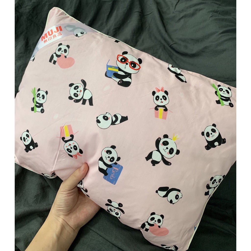 gối cotton  cho bé yêu vỏ 100% cotton shop giao màu ngẫu nhiên