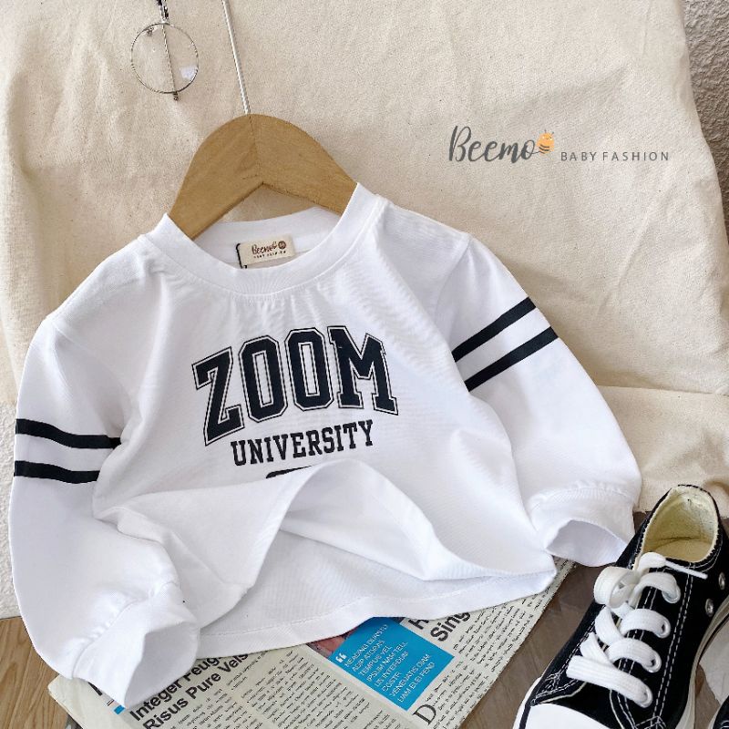Bộ quần áo dài tay cotton Beemo bo gấu Zoom cho bé