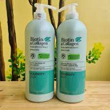 Cặp Dầu Gội Xả Biotin &amp; Collagen Xanh Dương Siêu Mềm Mượt Cho Tóc Khô 1000ml