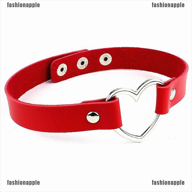 Vòng Cổ Choker Da PU Mặt Trái Tim Thời Trang Cho Nữ