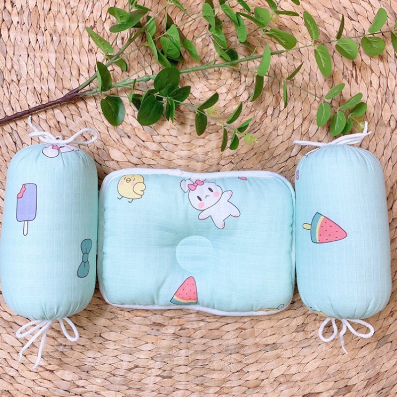 Bộ chẹn bông xô + gối nhật Nitori cao cấp
