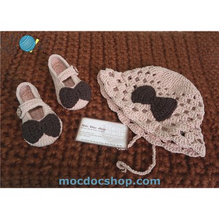 Giày nón len handmade cho bé gái 0-12 tháng