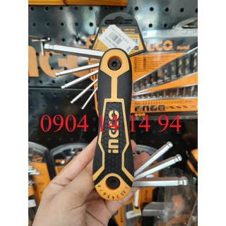 Bộ lục giác xếp 8 chi tiết đầu tròn Ingco HHK14082 (2-8mm)