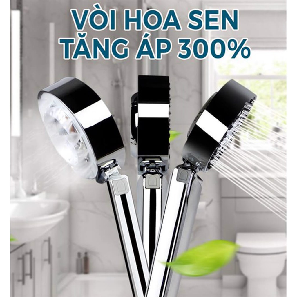 Vòi sen tăng áp, bát sen tăng áp 300% Tiết kiệm nước tối đa, 3 chế độ phun nước, tay sen chất lượng cao