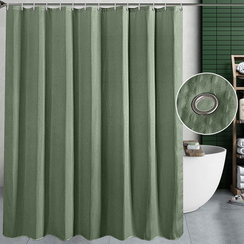 Bộ Rèm Cửa 12 Ngăn Bằng Kim Loại Chống Nước Màu Xanh Lá Cây Kích Thước 72X72In