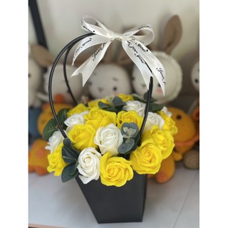 [Quà tặng] Giỏ hoa hồng sáp 24 bông lưu hương cực lâu - Món quà ý nghĩa cho người thân và bạn bè