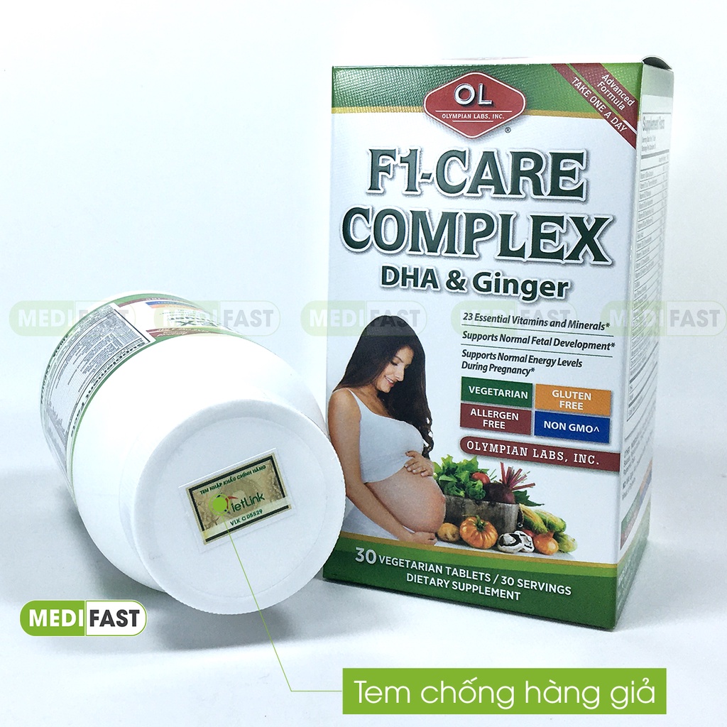 F1 Care Complex Vitamin tổng hợp cho bà bầu từ Olympian Labs Mỹ bổ sung Axit Folic, DHA, Vitamin A, B, sắt, Biotin