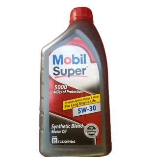 Dầu nhớt  Mobil Super 5000 - 5W30 API SP (Mỹ) 946 ml cho xe ô tô động cơ xăng/ xe máy tay ga