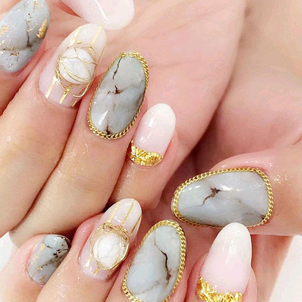 Phụ Kiện Hạt Kim Loại 3D Nhiều Màu Sắc Trang Trí Móng Nghệ Thuật