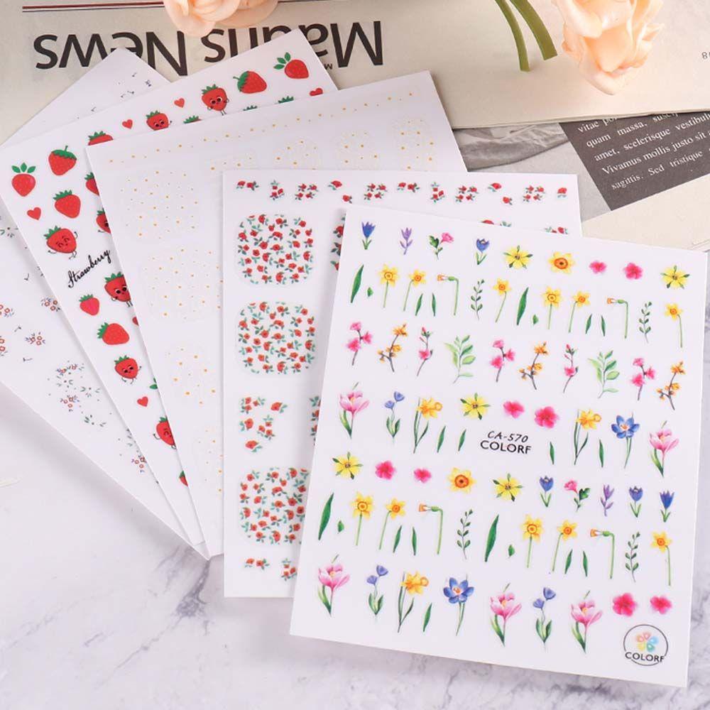Miếng Dán Trang Trí Móng Tay 3D Họa Tiết Hoa Xinh Xắn