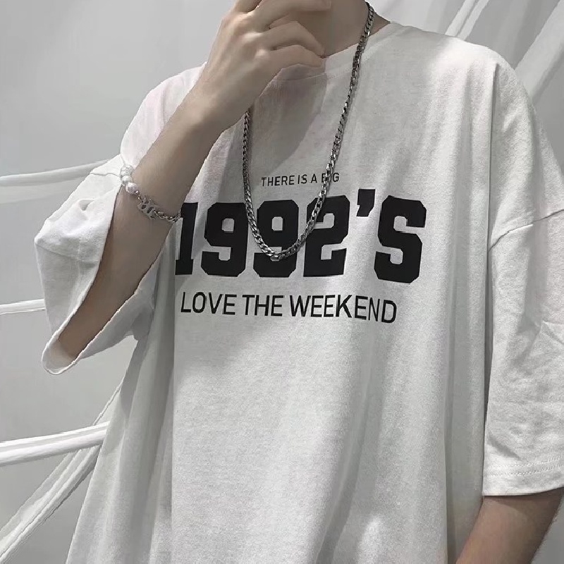 Áo Thun Tay Ngắn Dáng Rộng In Chữ Cỡ Lớn Thoải Mái Thời Trang Mùa Hè Cho Nam Và Nữ M-8XL
