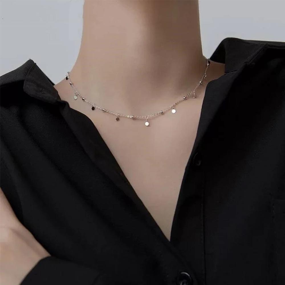 Dây Chuyền Mạ Bạc AAA BERNARDO|Vòng Cổ Choker Lấp Lánh