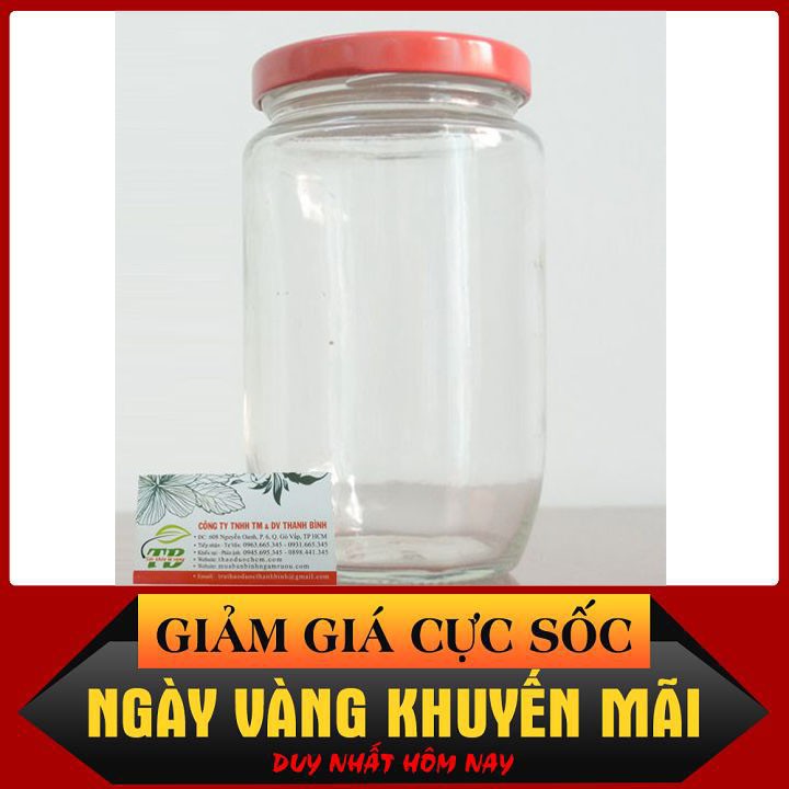 Bình Keo Thủy Tinh Nắp Nhựa 1 Lít - Hũ Ngâm Sâm 1 Lít