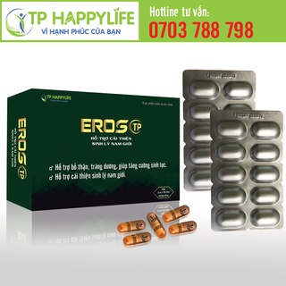 EROS TP - Giúp Bổ thận, Tráng dương, Cải thiện sinh lý Nam giới (Hộp 3 vỉ x 10 viên nang cứng)