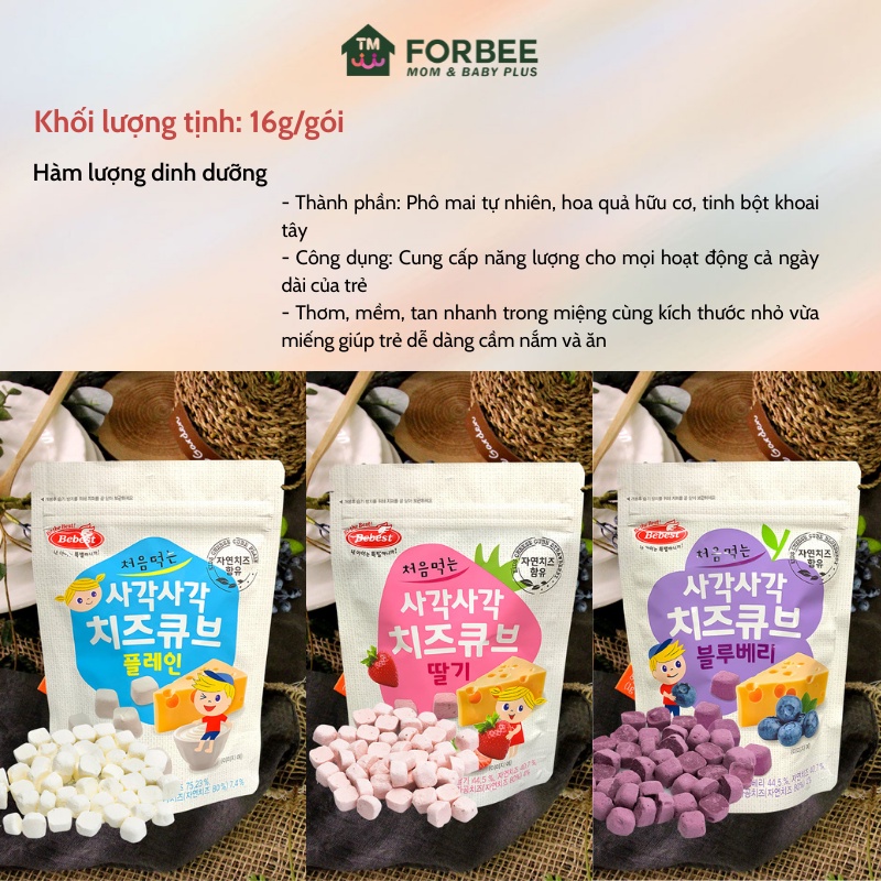 Snack phô mai sấy BEBEST - Bổ sung dinh dưỡng cho trẻ từ 7 tháng tuổi - FORBEE
