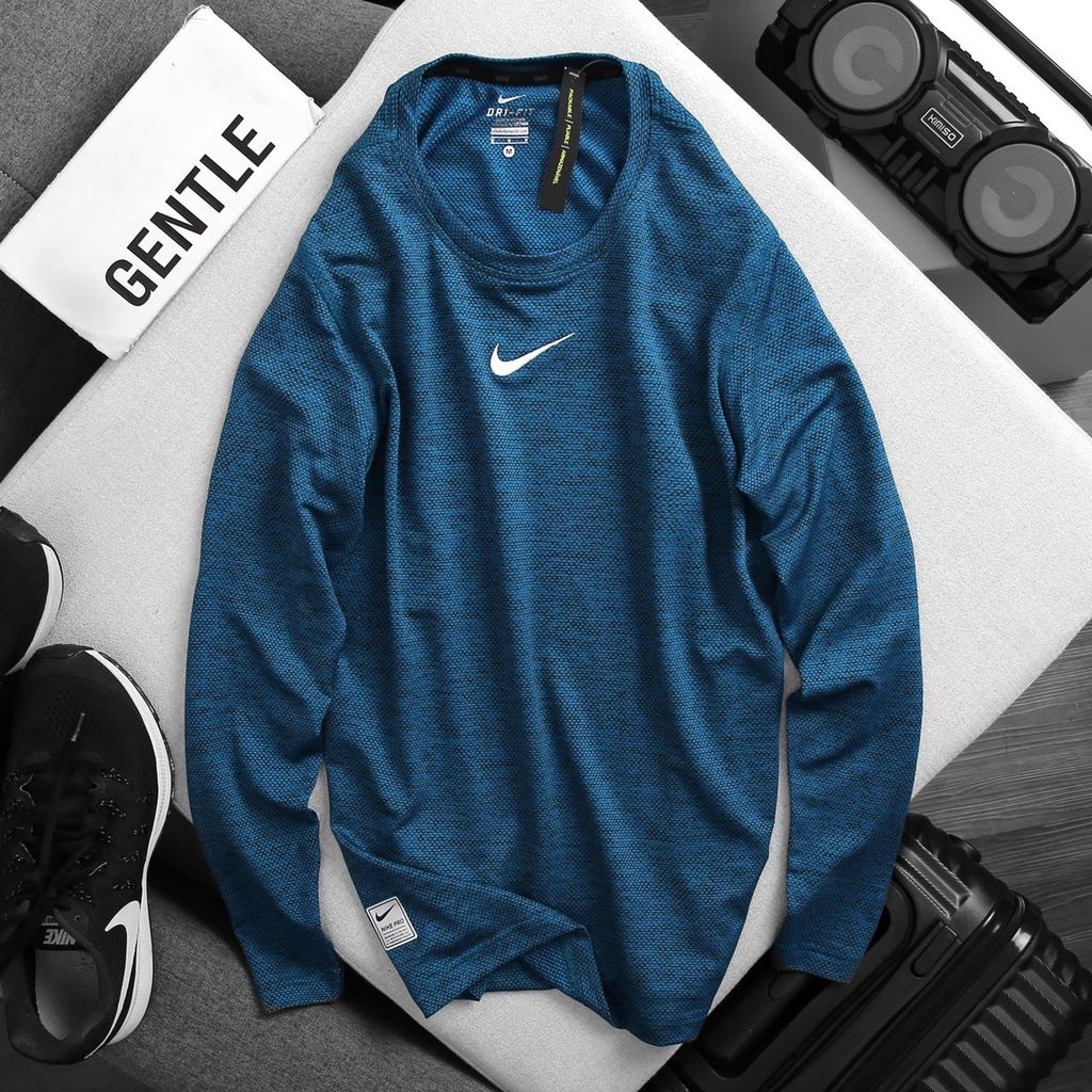 Áo thun thể thao nam tay dài, chất liệu dệt kim cương cao cấp 4204