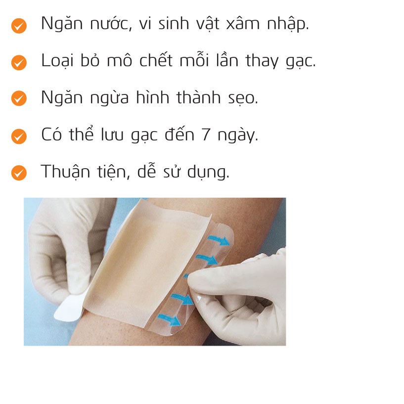 Miếng dán mụn, Vết thương, Sẹo, Phỏng pô, hút dịch...đa năng Hydrocolloid HETIS 10x10cm (1 miếng)