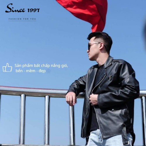 Áo khoác da biker jaket cao cấp nam, áo khoác mùa đông phong cách