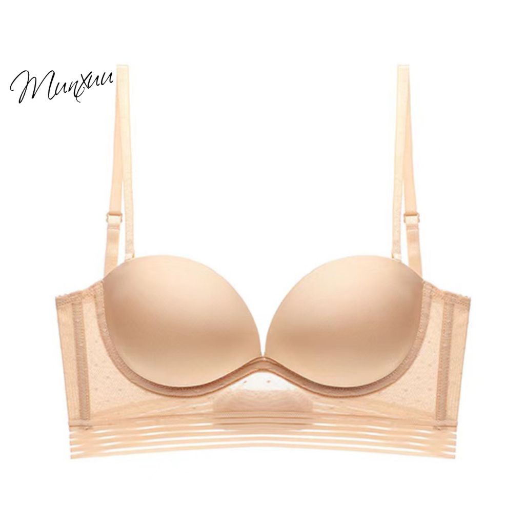 Áo lót nữ MUNXUU thiết kế hở lưng sang chảnh, vải su phối ren mềm mát có gọng nâng đẩy ngực - AV45