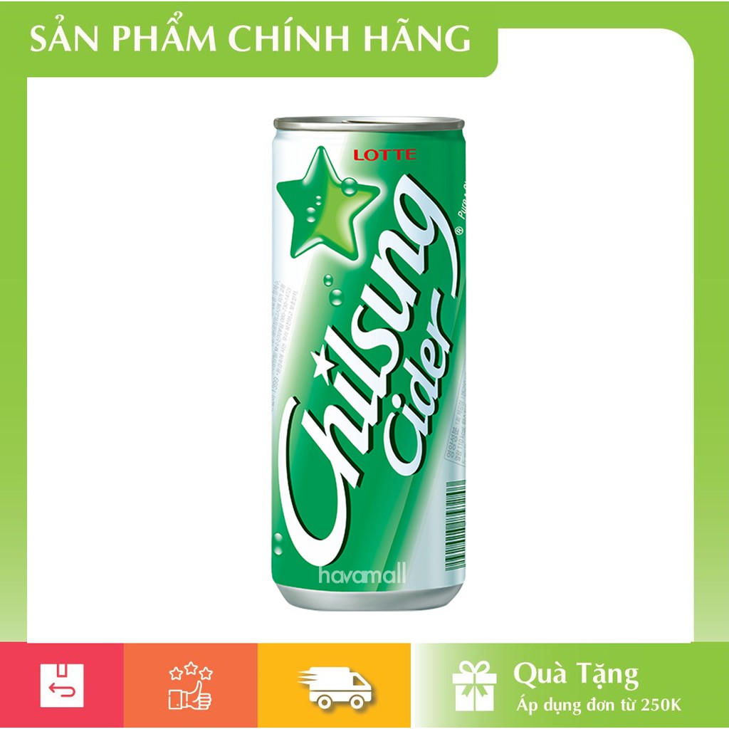 [HÀNG CHÍNH HÃNG] Nước Giải Khát Soda Vị Chanh Chilsung Cider 250ml