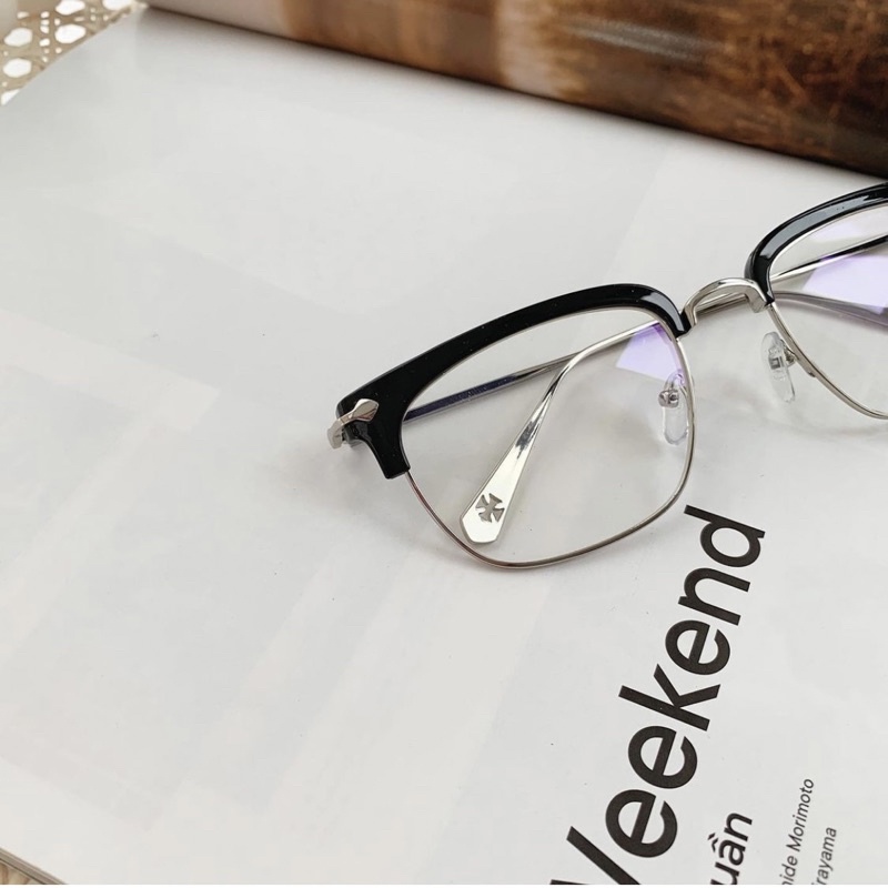 Kính Giả Cận, Gọng Kính Cận Nam Nữ Hoạ Tiết CH Cao Cấp Unisex Jolie Eyewear chống ánh sáng xanh, UV400