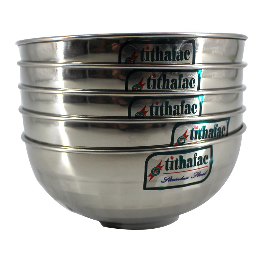 Chén Inox Kim Cương Cách Nhiệt 2 lớp Có Vân cho bé tập ăn đường kính 11 cm Tithafac