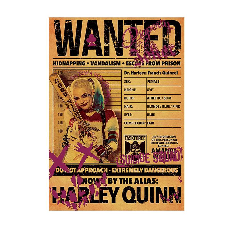 Áp phích dán tường hình Harley Quinn DC độc đáo 50.5x35cm NoBrand