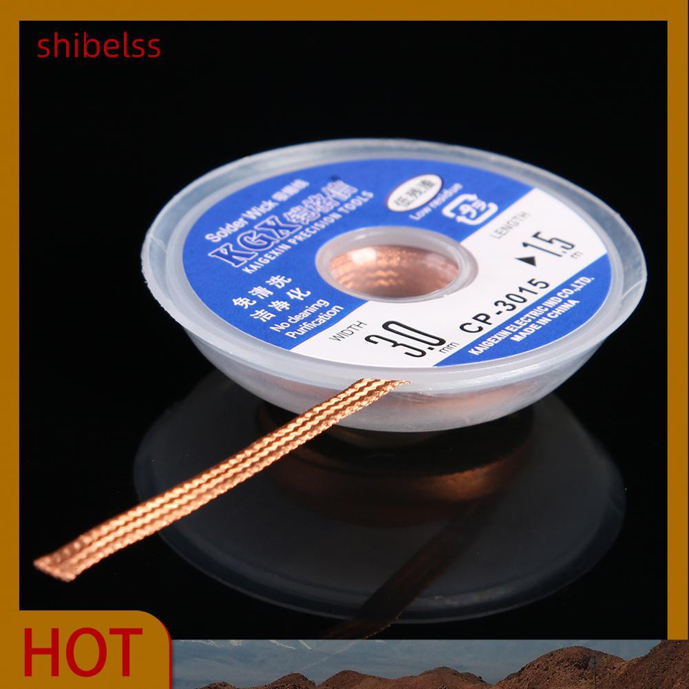 （ʚshibelss）1.5m Length Desoldering Braid Solder Remover Wick Wire BGA Repair Tool