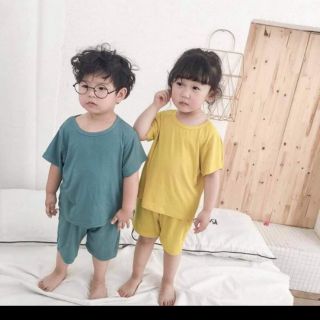 Bộ cotton thun lạnh cộc tay cho bé minky mom