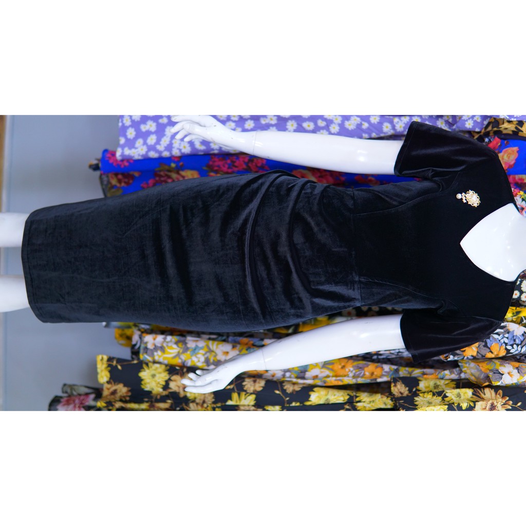 Đầm body nhung đen sang trọng quý phái DA1310 | BigBuy360 - bigbuy360.vn