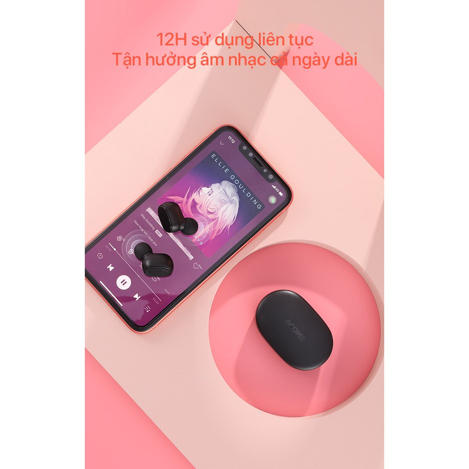 Tai Nghe Không Dây ACOME Airdots T1 Bluetooth 5.0 Màn Hình LED Play Time Lên Đến 12h Hàng Chính Hãng Bảo Hành 12 Tháng