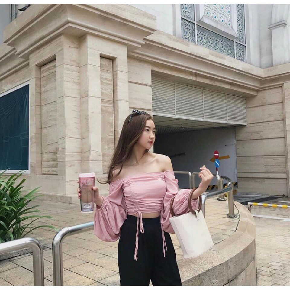 Áo voan tay dài rút hai dây xinh GB24091