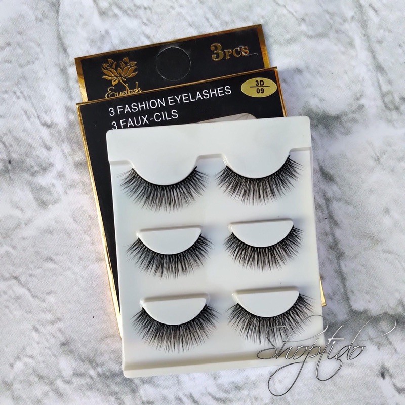 Mi Giả Lông Chồn 3D 3PCS 3 Fashion Eyelashes 3 Faux-Cils (3 cặp)