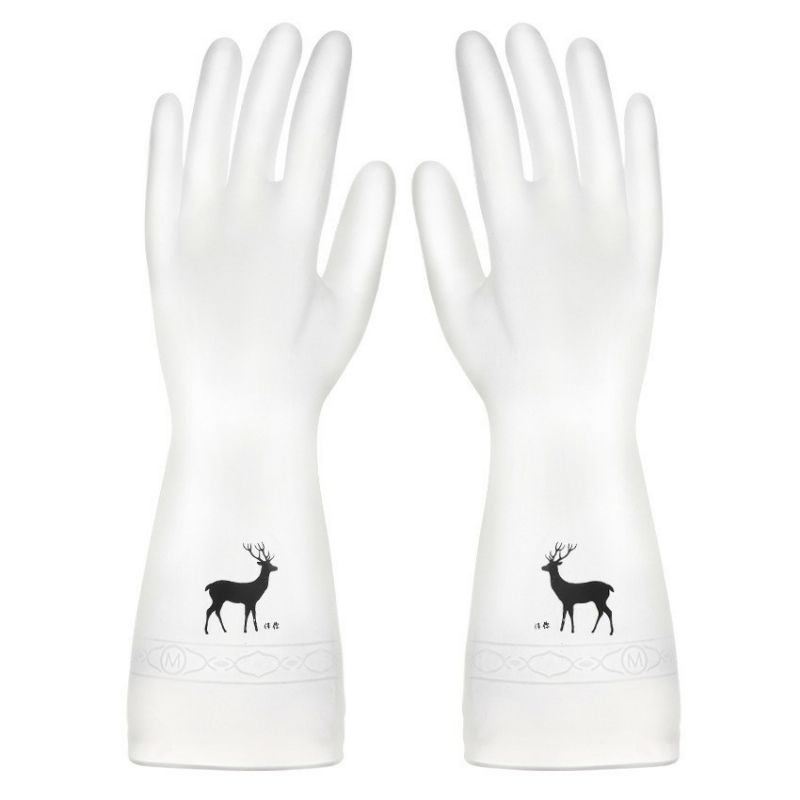găng tay cao su siêu bền màu trắng