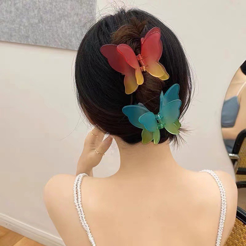 Kẹp Tóc Hình Bướm Trong Suốt Nhiều Màu Thời Trang Mùa Hè Cho Nữ