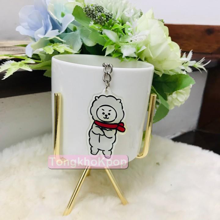 Móc khóa BTS BT Tata Cooky Chimmy mica đồ treo trang trí quà tặng xinh xắn dễ thương