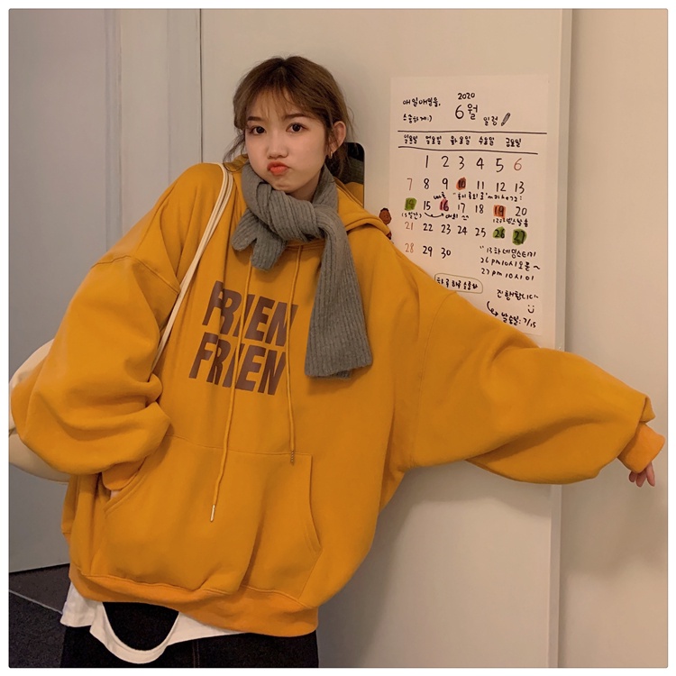 Áo hoodie nữ tay dài có mũ trùm đầu thoải mái thời trang
