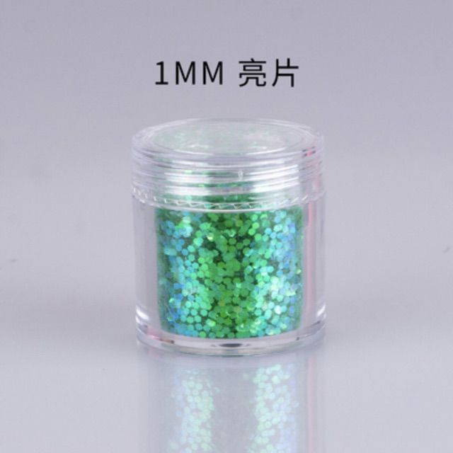 Hũ 10gr kim tuyến 1mm, trang trí nail, resin, ốp điện thoại