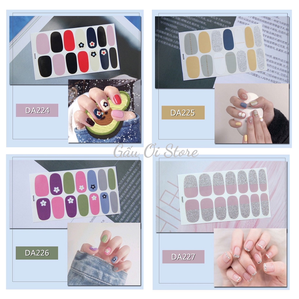 Bộ 14 Miếng Dán Móng Tay Siêu Xinh Phong Cách Hàn Quốc