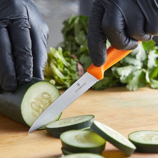 Dao gọt hoa quả Victorinox răng cưa mũi nhọn 10cm cán nhựa nhiều màu - Thuỵ Sỹ