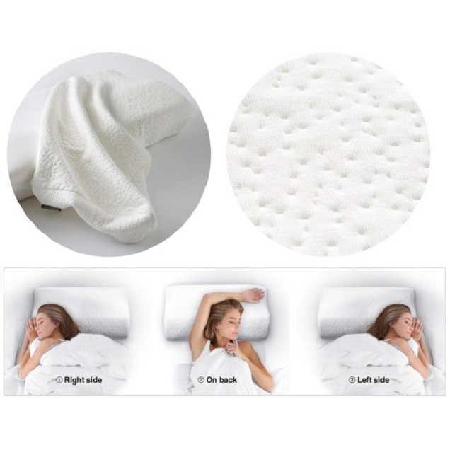 Gối cao su non Lock &amp; Lock 50D HLW112 - gối ngủ chống ngáy cao cấp Memory Foam HLW111