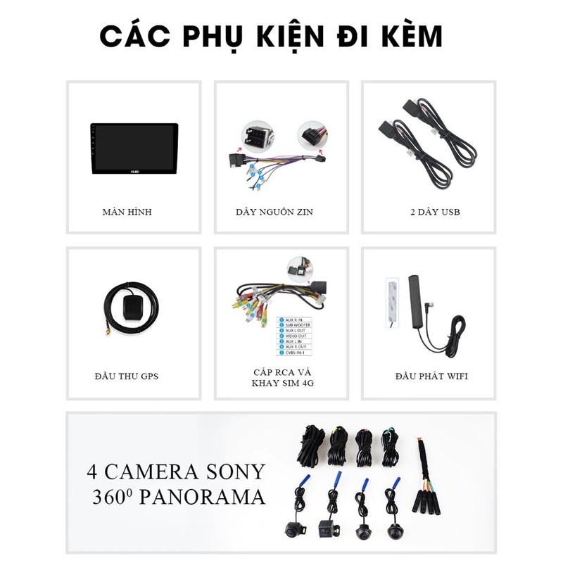OLED C8S New Màn hình Android tích hợp camera 360 Đại Việt Auto | BigBuy360 - bigbuy360.vn