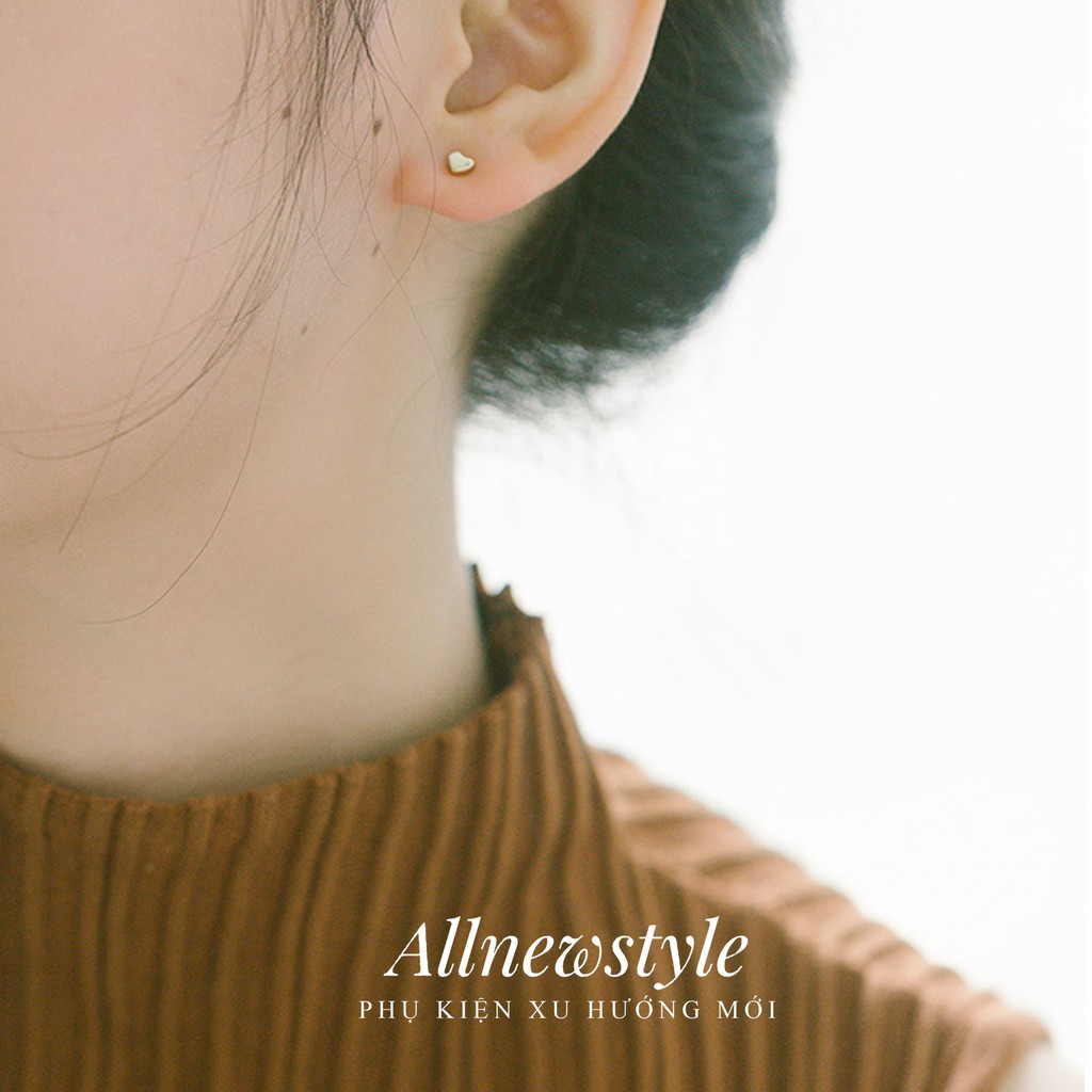 Bông tai Little Heart Allnewstyle chất bạc S925