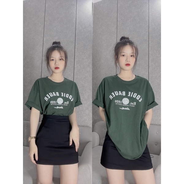 Áo phông cotton Form rộng tay lỡ , áo thun nam nữ chữ eddie